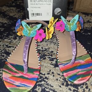Betsey Johnson Colorful Butterfly Sandals